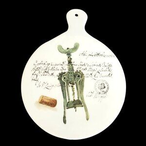 Opificio Etico Ceramic Cheese Antipasti Cutting Board Wine Theme Made in Italy